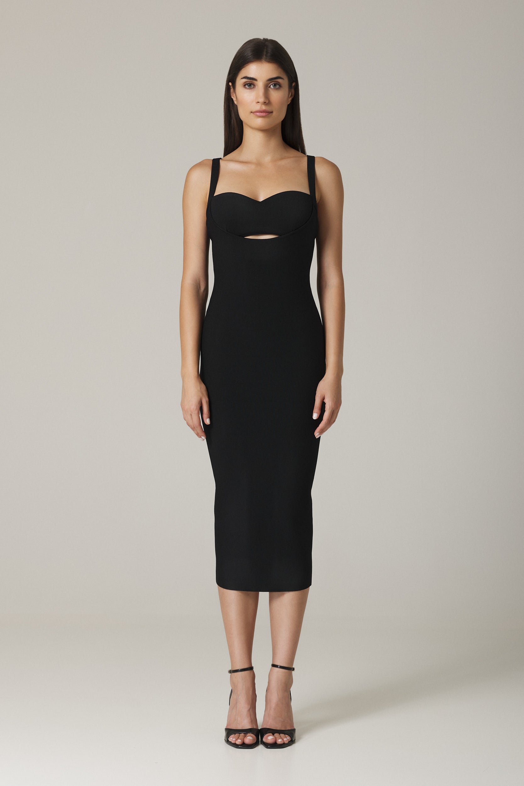 Santicler Women's Dita Cutout Stretch Knit-Jersey Midi Dress - Black