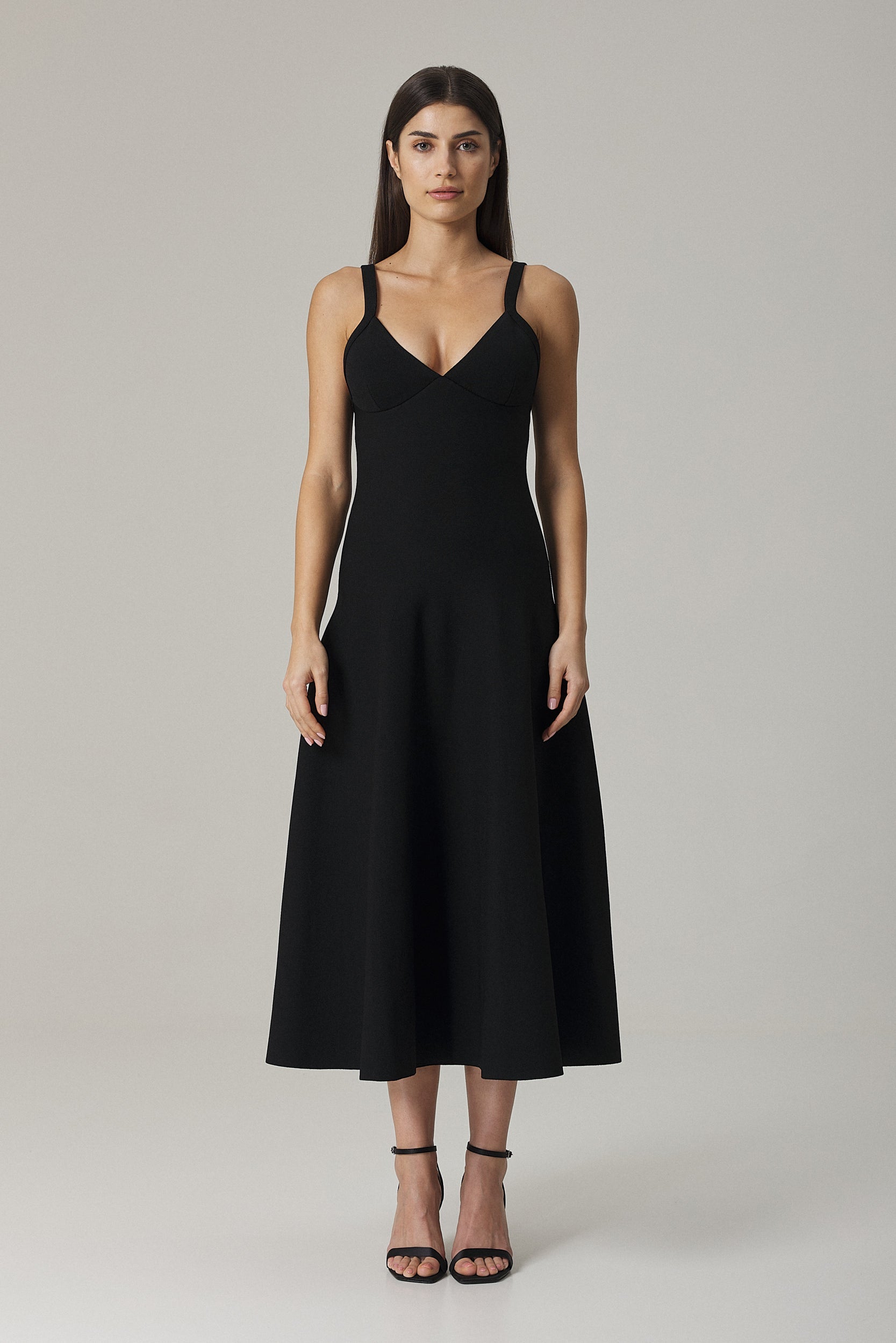 【美品】ANDRESD round cut dress Sサイズ/ブラック round cut dress | ANDRESD