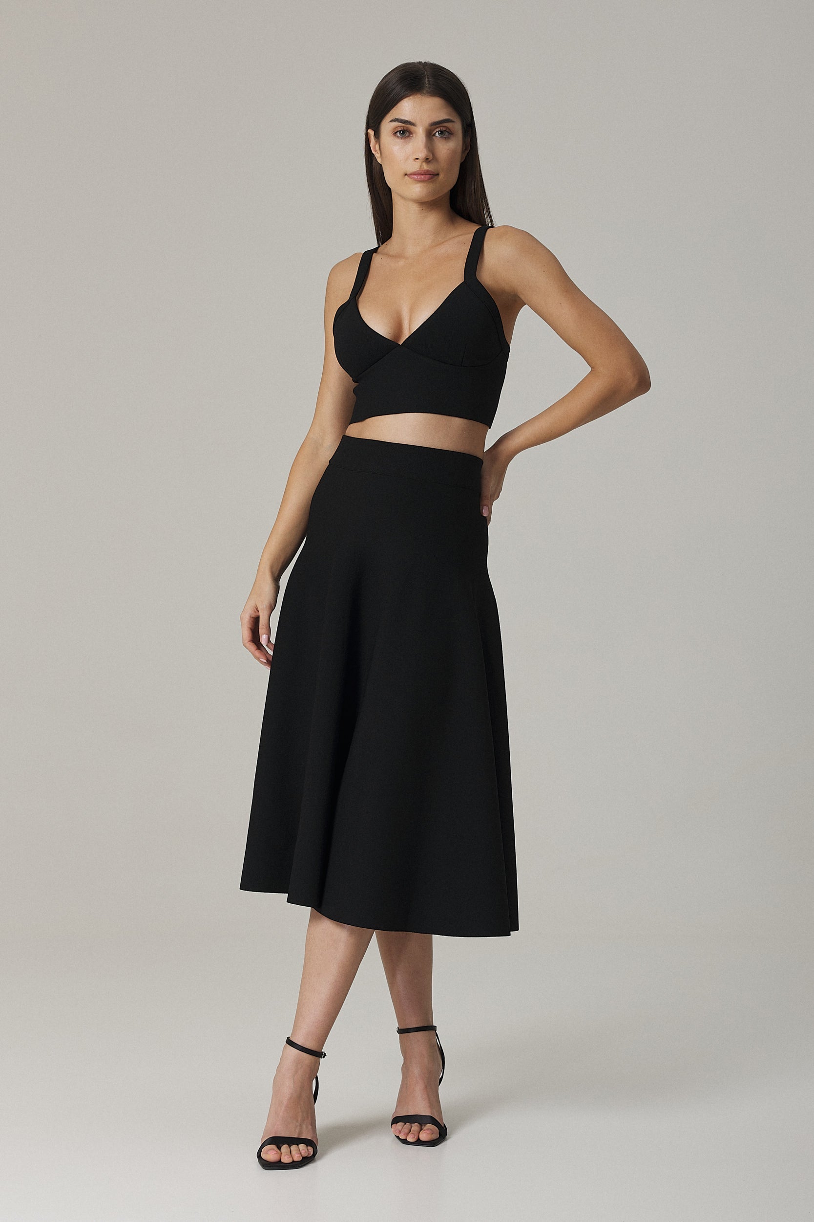 AMANDA KNITTED BRALETTE IN BLACK – Santicler