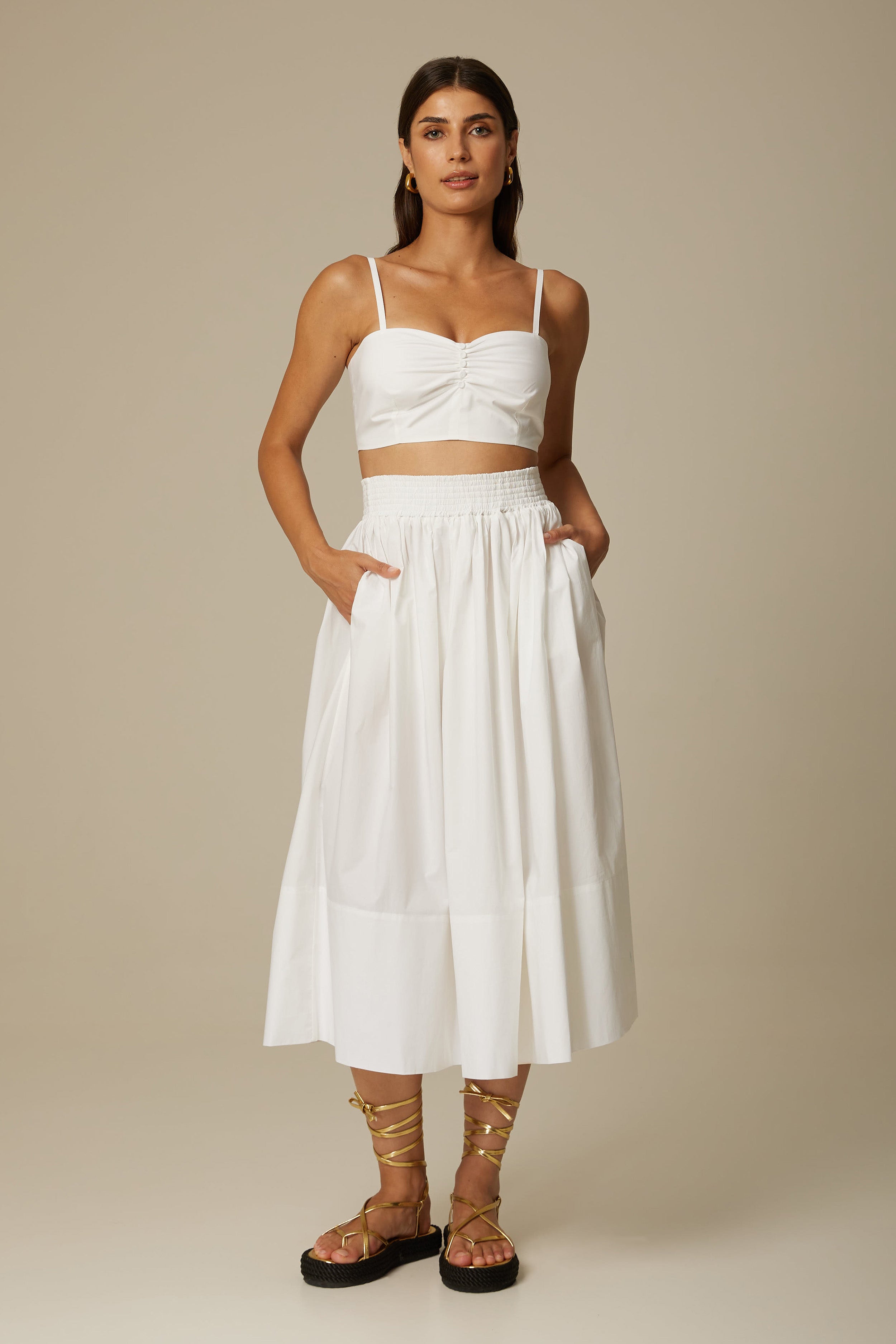 laube blanc　Double Knit Spiral Skirt New L'AUBE BLANC Flared Skirt with Plush Cardboard Knit Design