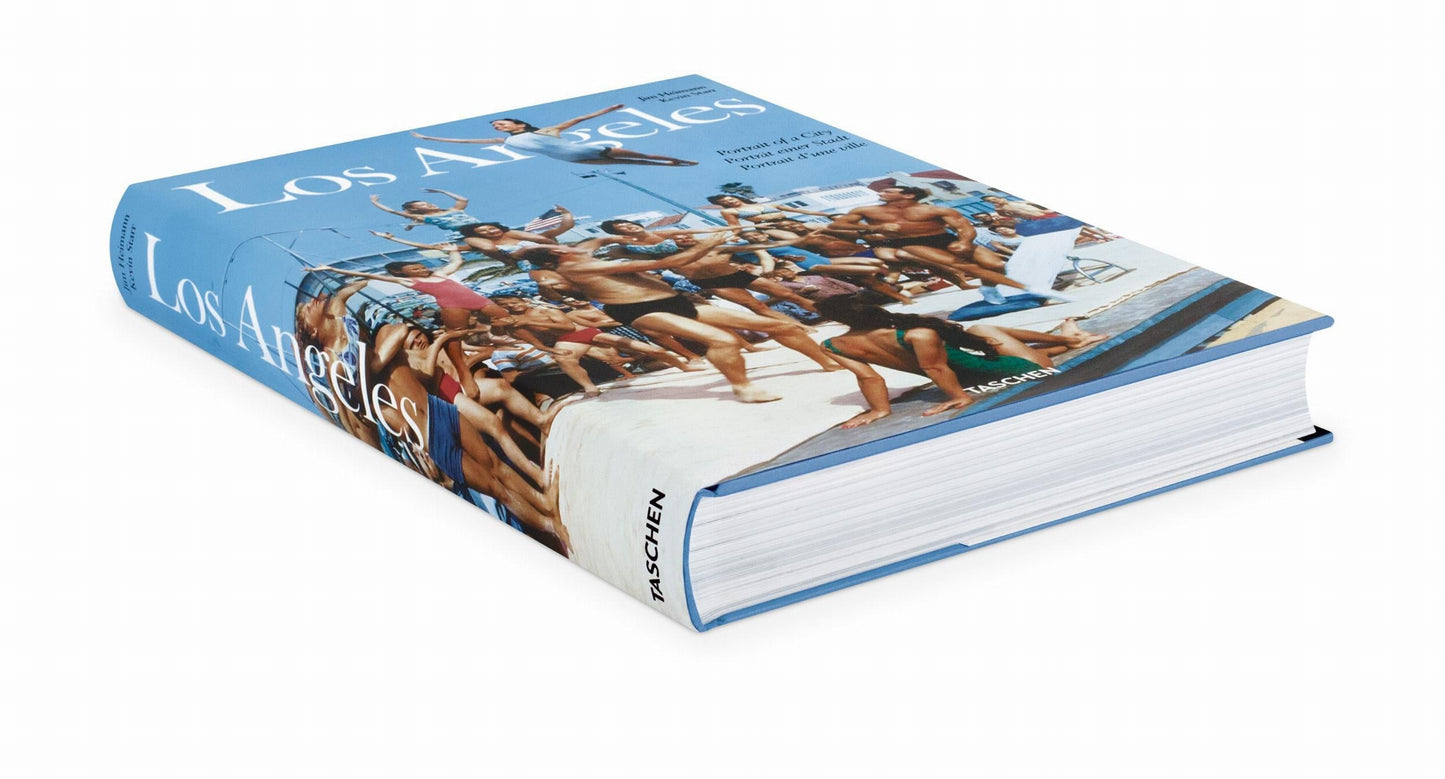 Book titled 'Los Angeles' with images of people on a white background