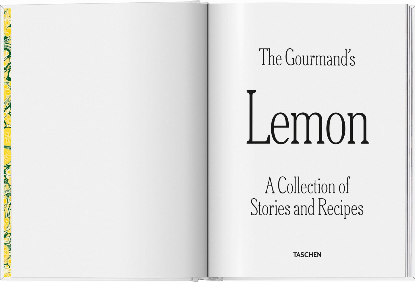 Book titled 'The Gourmand's Lemon' by Taschen with a lemon illustration on a white background