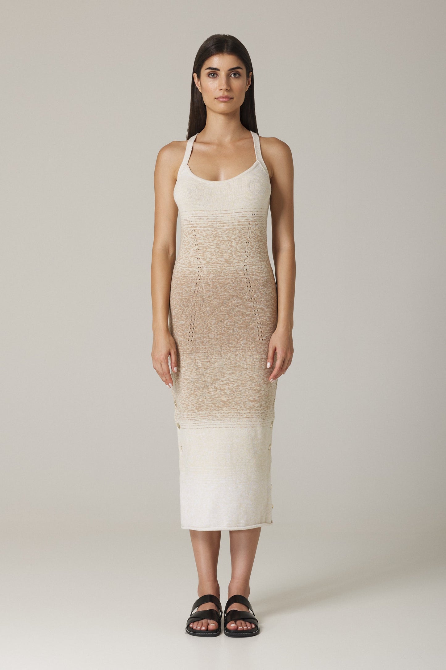 YEDDA OMBR SWEATER DRESS IN SAND COMBO 0 / SAND COMBO YEDDA OMBR SWEATER DRESS IN SAND COMBO 0 / SAND COMBO