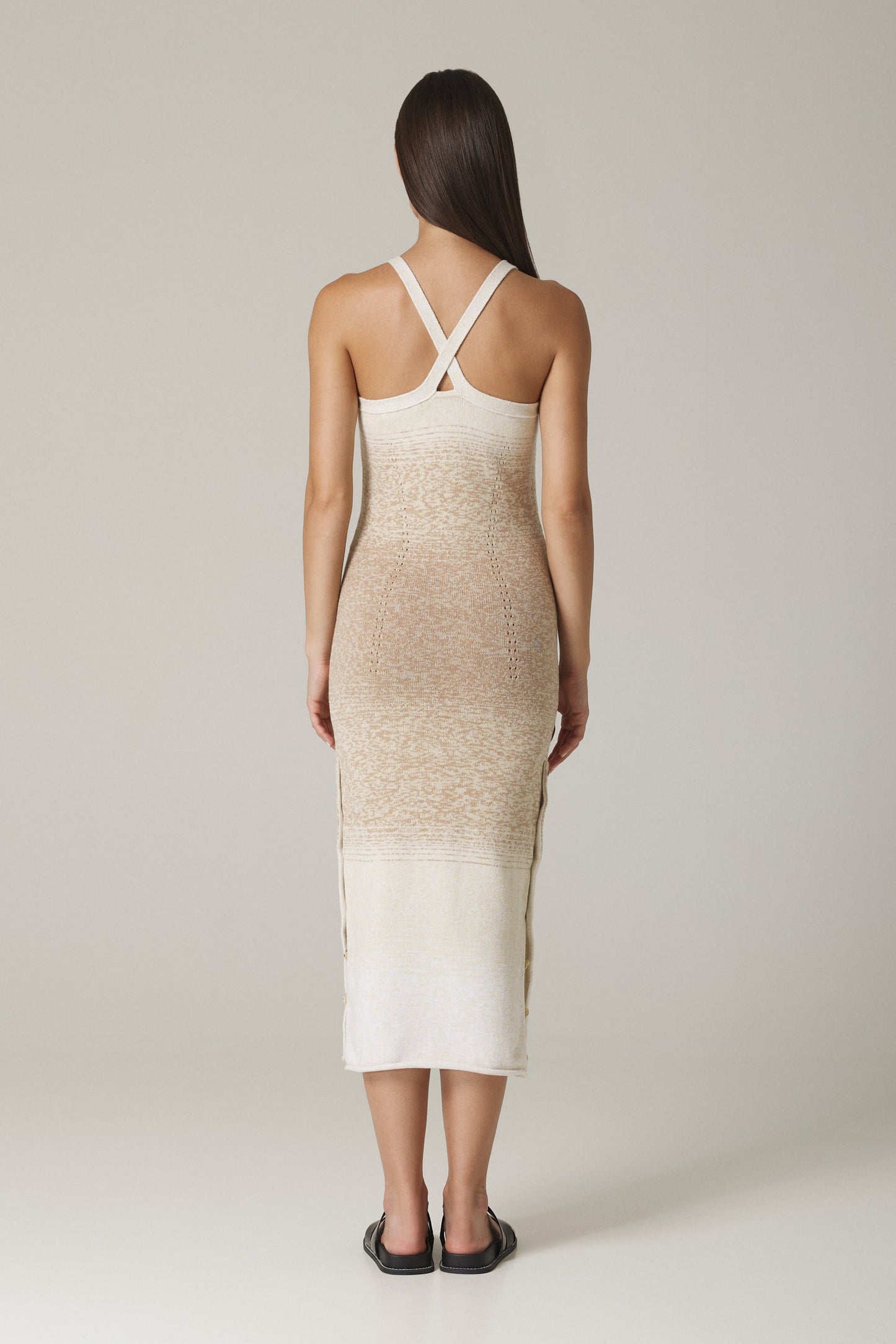 YEDDA OMBRÉ SWEATER DRESS IN SAND COMBO – Santicler