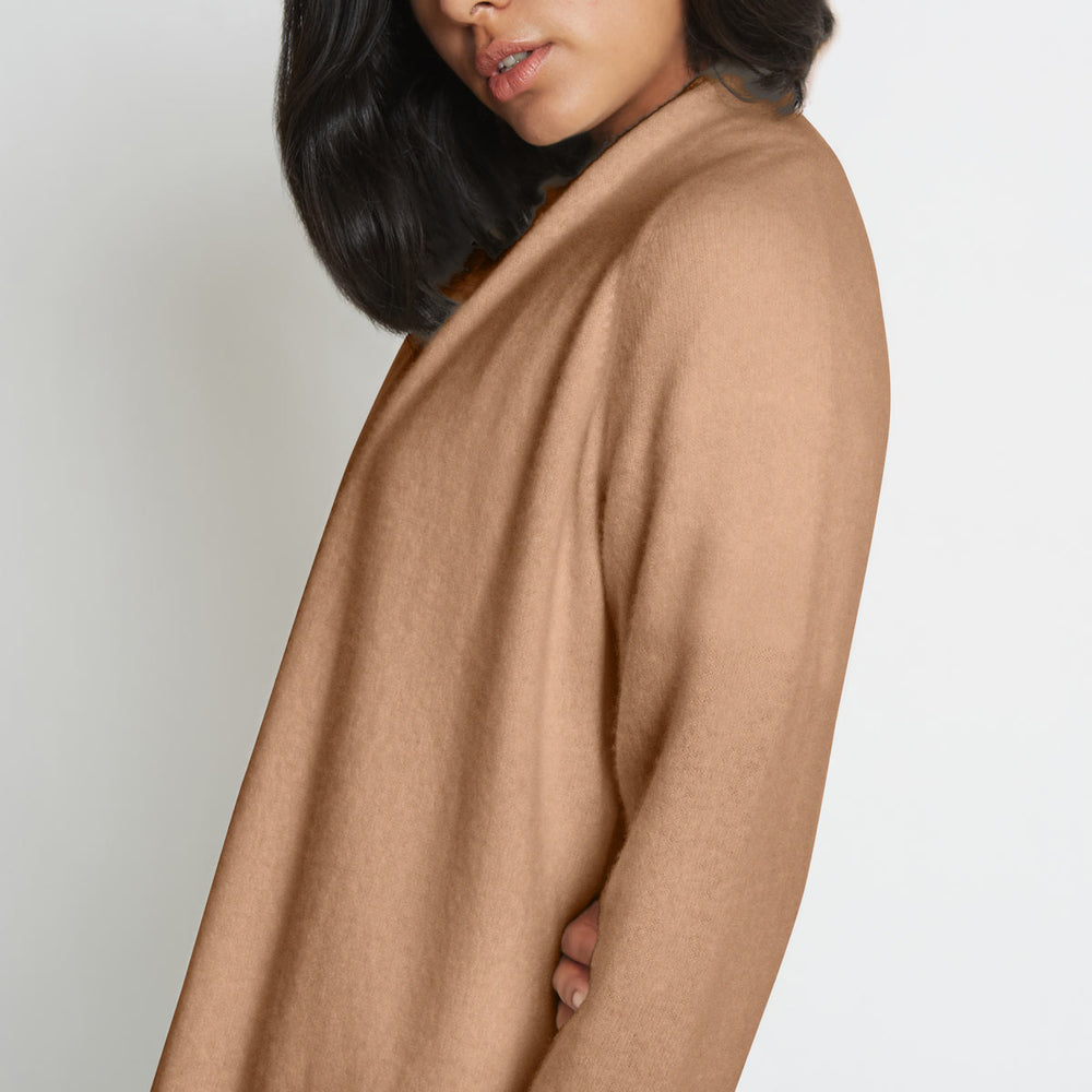 
                  
                    SARAH CASHMERE CARDIGAN ROBE IN CARAMEL
                  
                