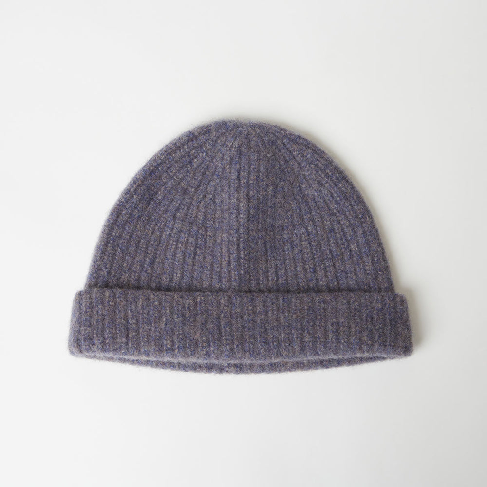 TOBE RIBBED PURE CASHMERE HAT IN COBALT STONE