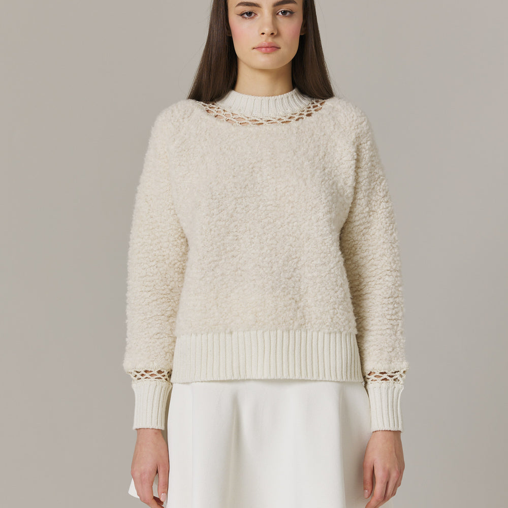 
                  
                    CRISTINA FURRY PULLOVER SWEATER IN CREAM
                  
                