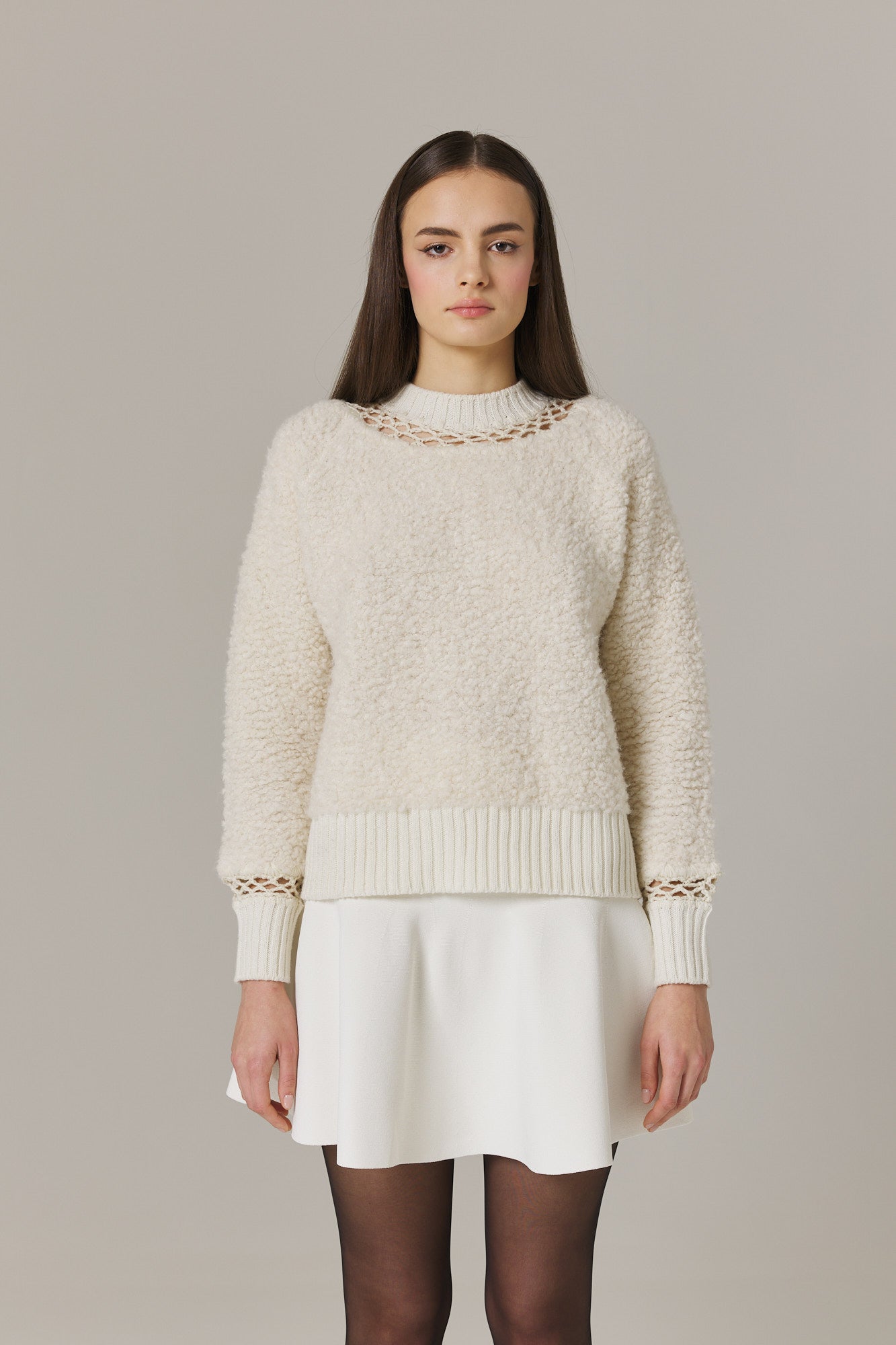 
                  
                    CRISTINA FURRY PULLOVER SWEATER IN CREAM
                  
                