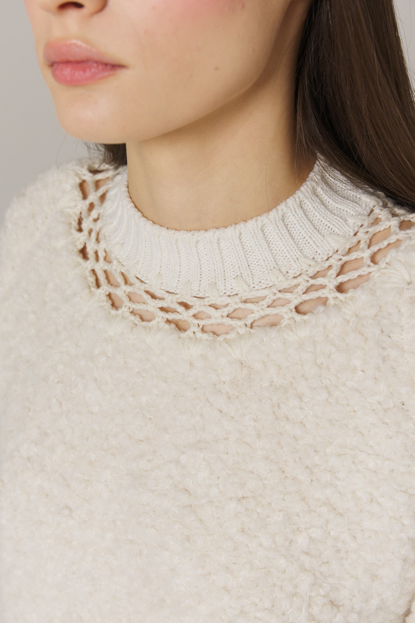 
                  
                    CRISTINA FURRY PULLOVER SWEATER IN CREAM
                  
                