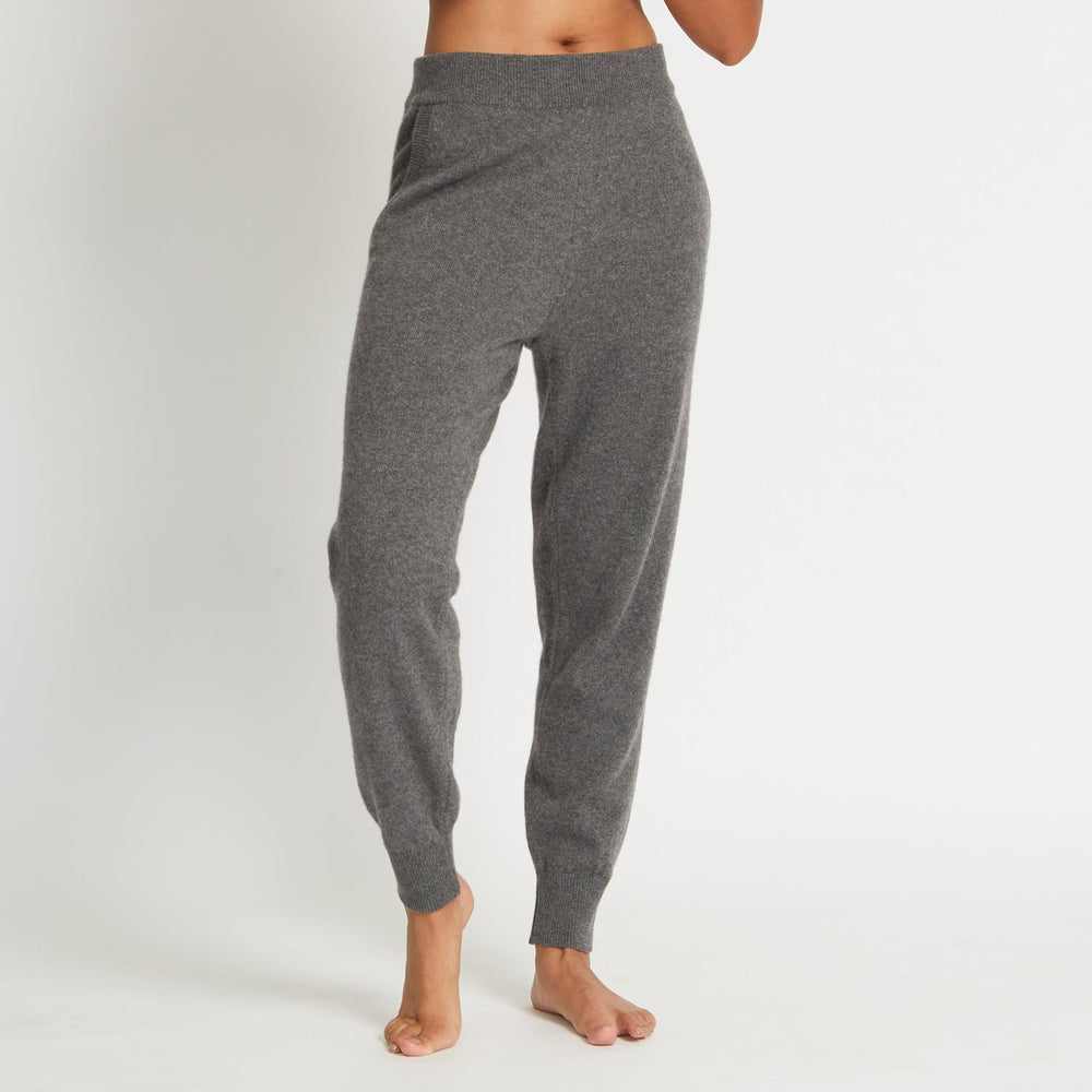 ADDISON CASHMERE TRACK PANT IN HEATHER CHARCOAL