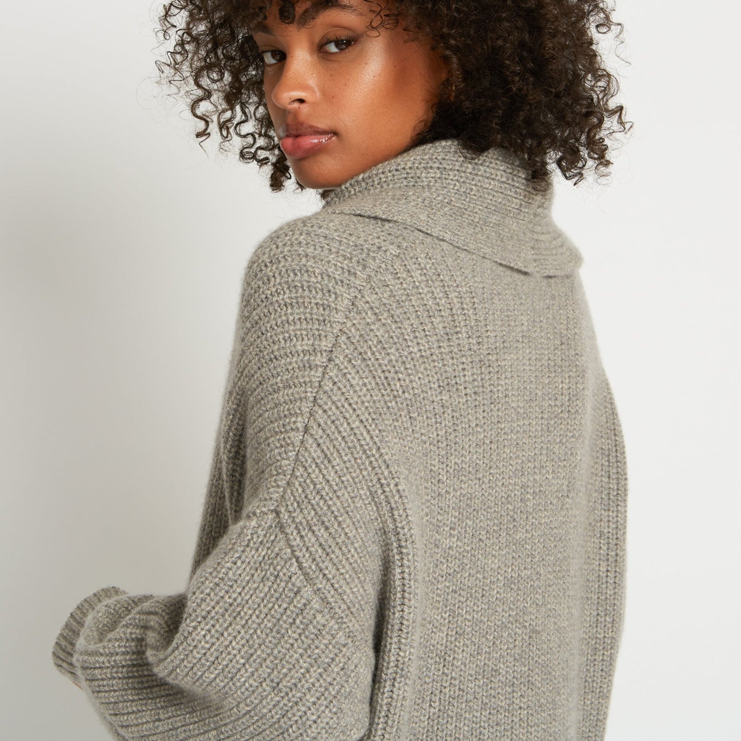 
                  
                    MARA PURE CASHMERE RIBBED SWEATER COAT IN GRANITE
                  
                