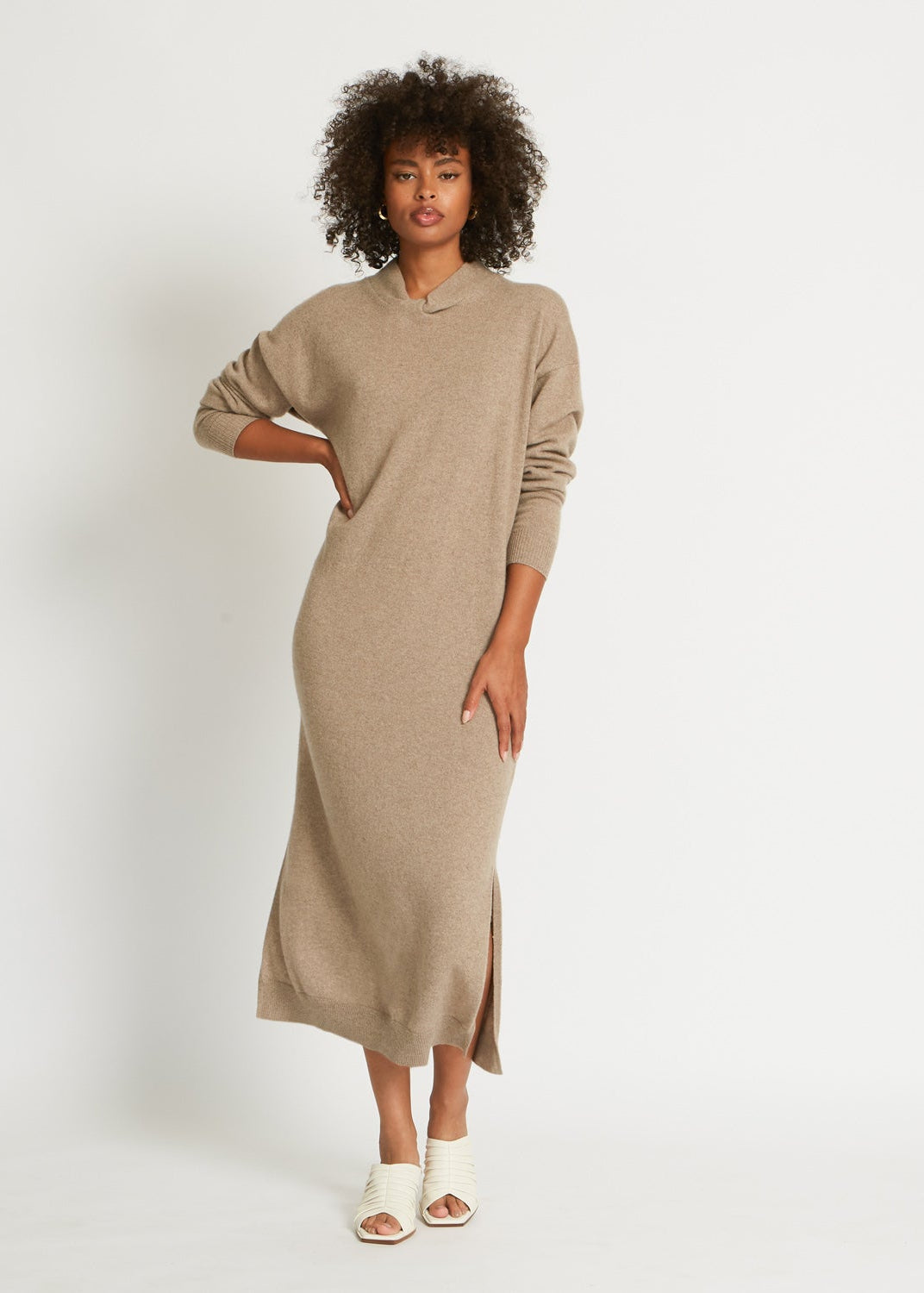 Santicler Blair Cashmere Sweater Dress - Brown