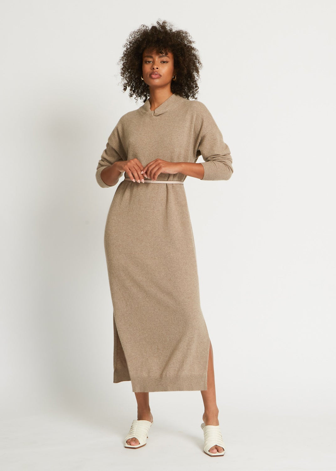 Santicler Blair Cashmere Sweater Dress - Brown