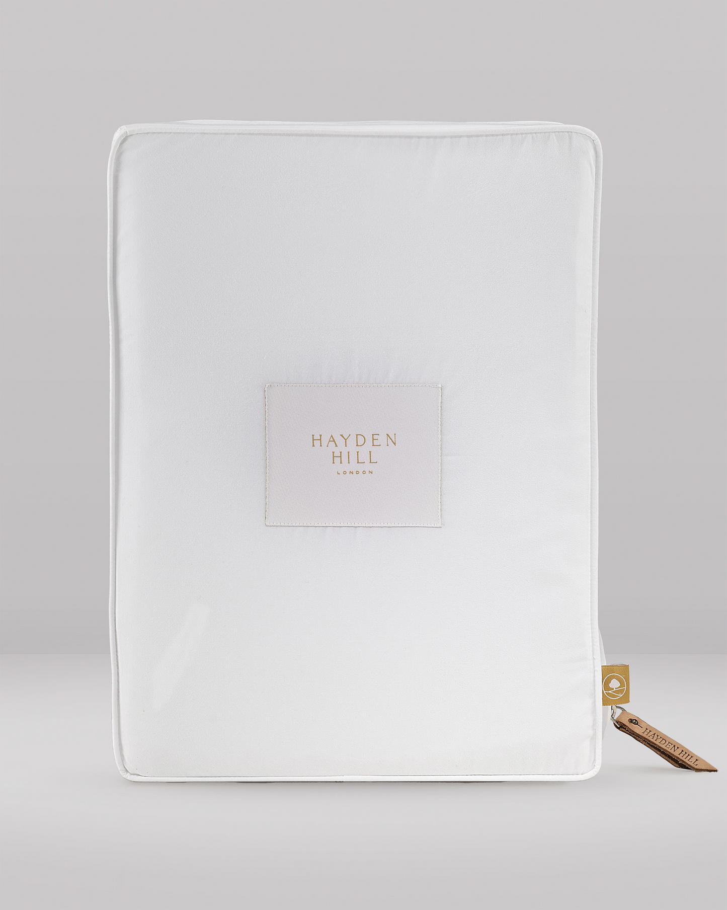 White storage cover with 'Hayden Hill' branding on a gray background