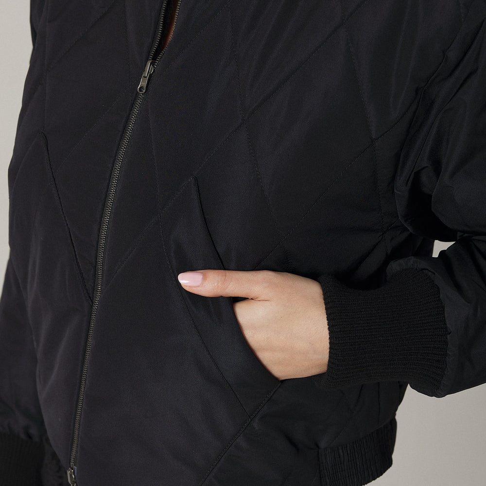 
                  
                    JAIME CASHMERE BLEND REVERSIBLE FLIGHT JACKET IN BLACK
                  
                