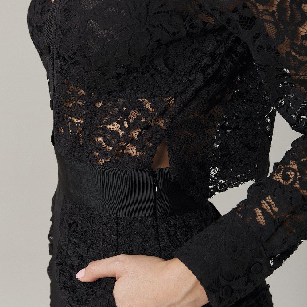 
                  
                    COLE CROPPED LACE SHIRT IN BLACK
                  
                