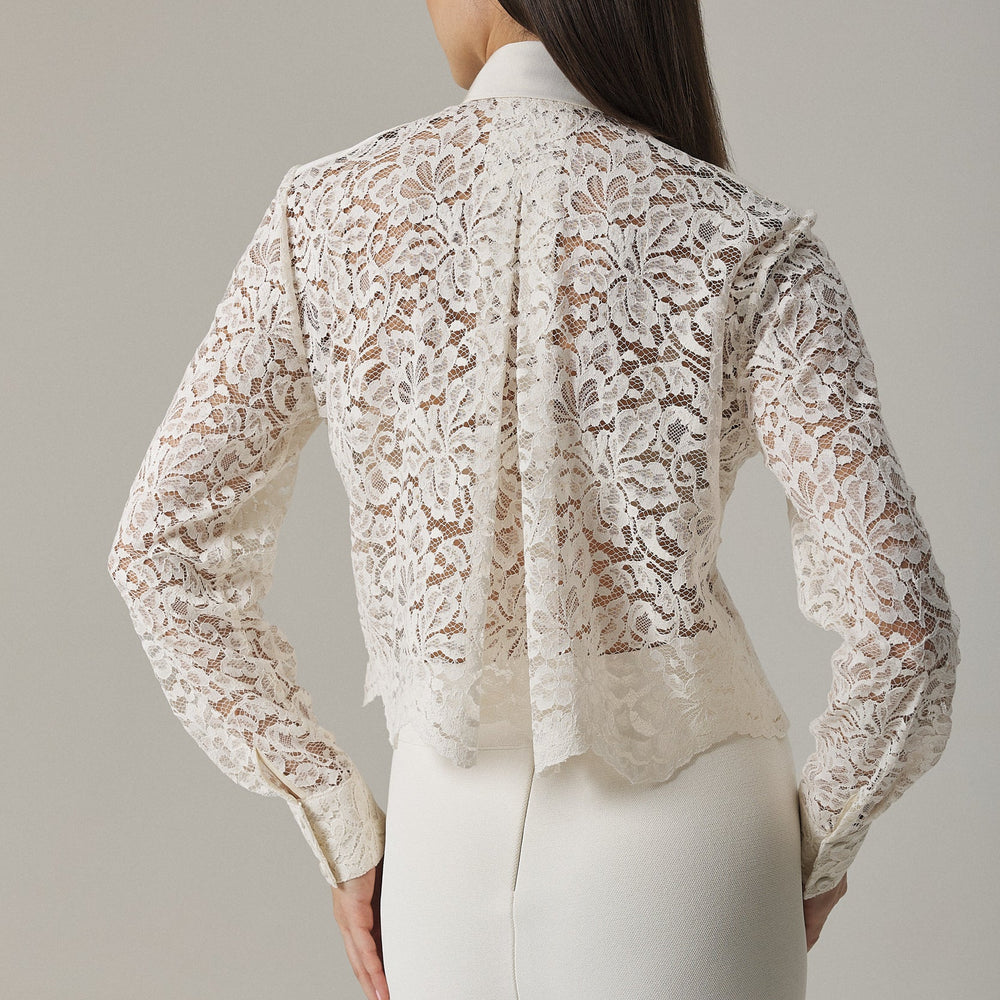 
                  
                    COLE CROPPED LACE SHIRT IN SUGAR
                  
                