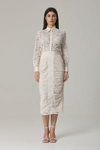 Santicler Women's Cristina Lace SHIRT Dress - Natural - Casual dresses Santicler Women's Cristina Lace SHIRT Dress - Natural - Casual dresses