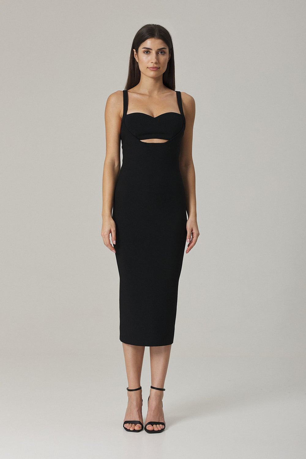 DITA BODY CONTOURING KNIT DRESS IN BLACK