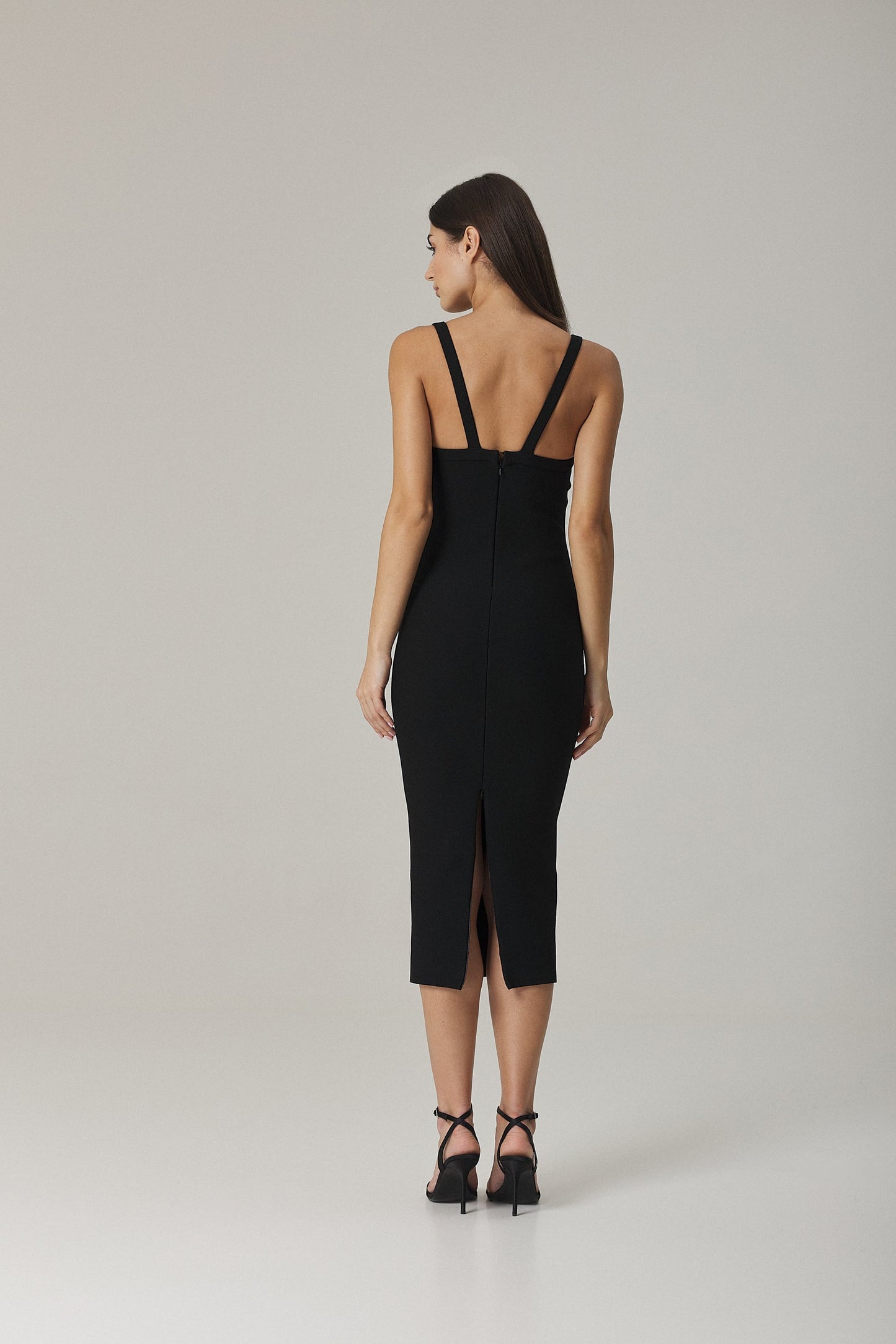 DITA BODY CONTOURING KNIT DRESS IN BLACK DITA BODY CONTOURING KNIT DRESS IN BLACK