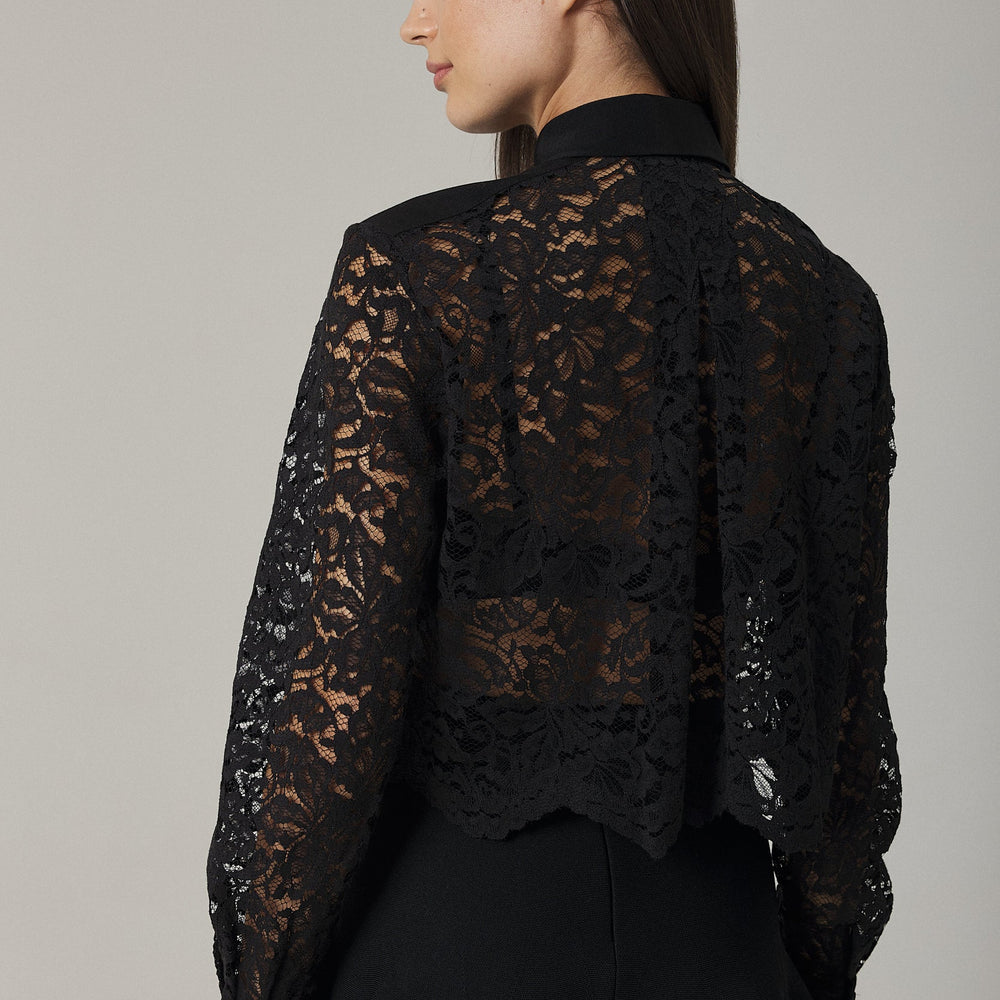 
                  
                    COLE CROPPED LACE SHIRT IN BLACK
                  
                