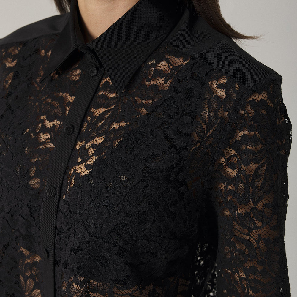 
                  
                    COLE CROPPED LACE SHIRT IN BLACK
                  
                