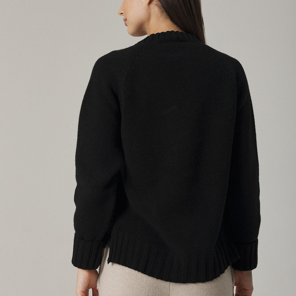 
                  
                    BROOK CASHMERE BLEND CARDIGAN WITH LACE INSERTS IN BLACK
                  
                