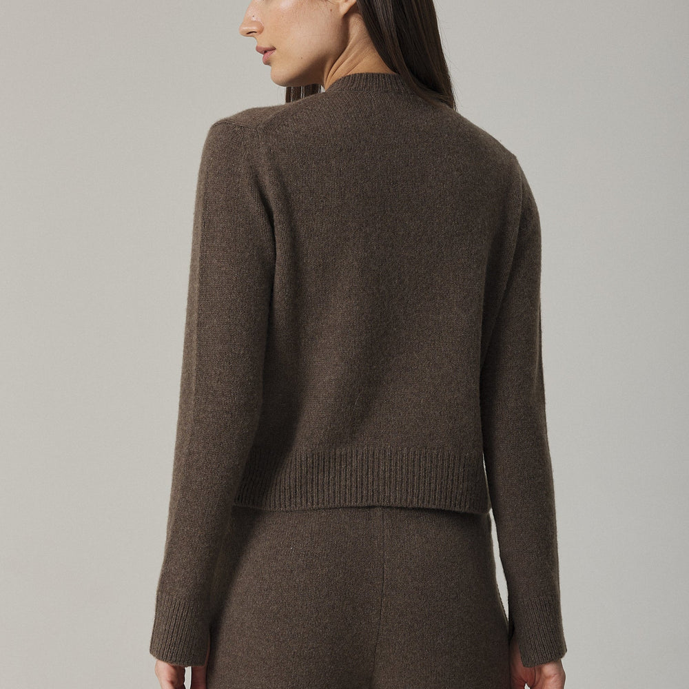 
                  
                    NYLA CROPPED CASHMERE CARDIGAN IN CHESTNUT
                  
                