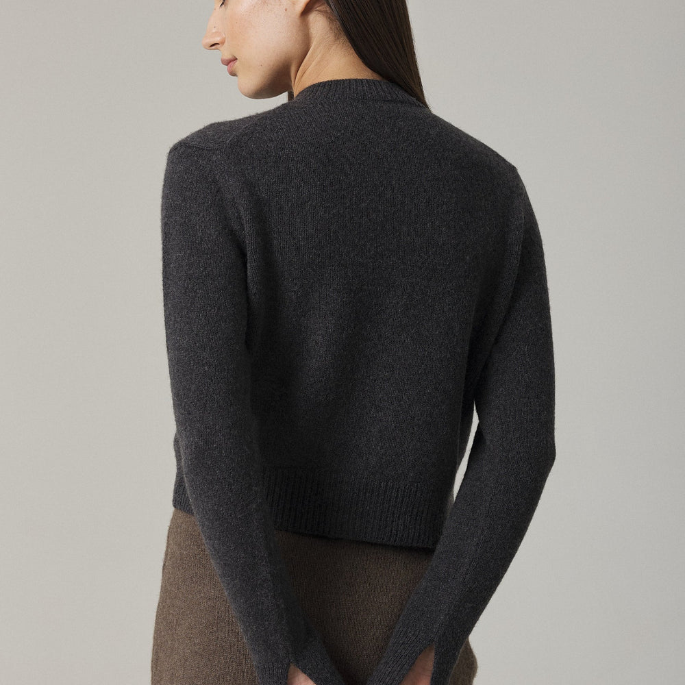 
                  
                    NYLA CROPPED CASHMERE CARDIGAN IN ANTHRACITE
                  
                