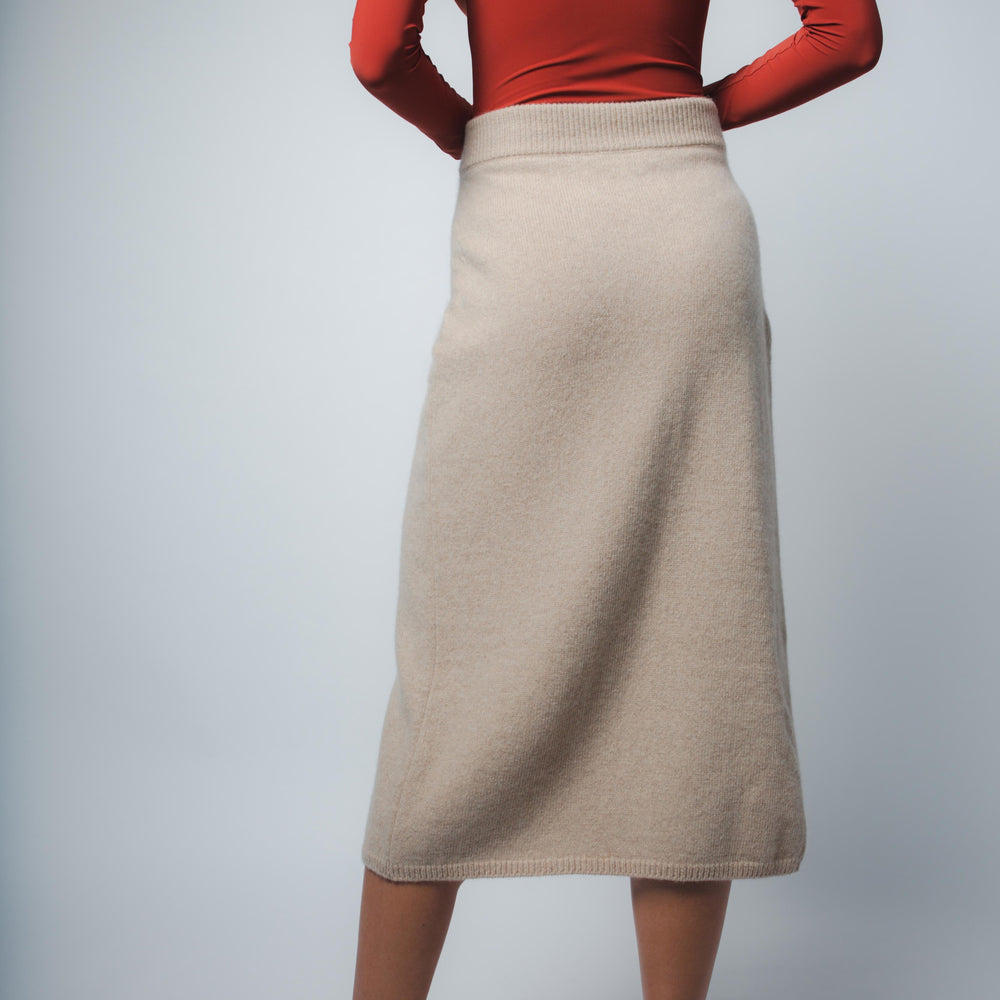 
                  
                    MILA CASHMERE WRAP SKIRT IN SAND
                  
                