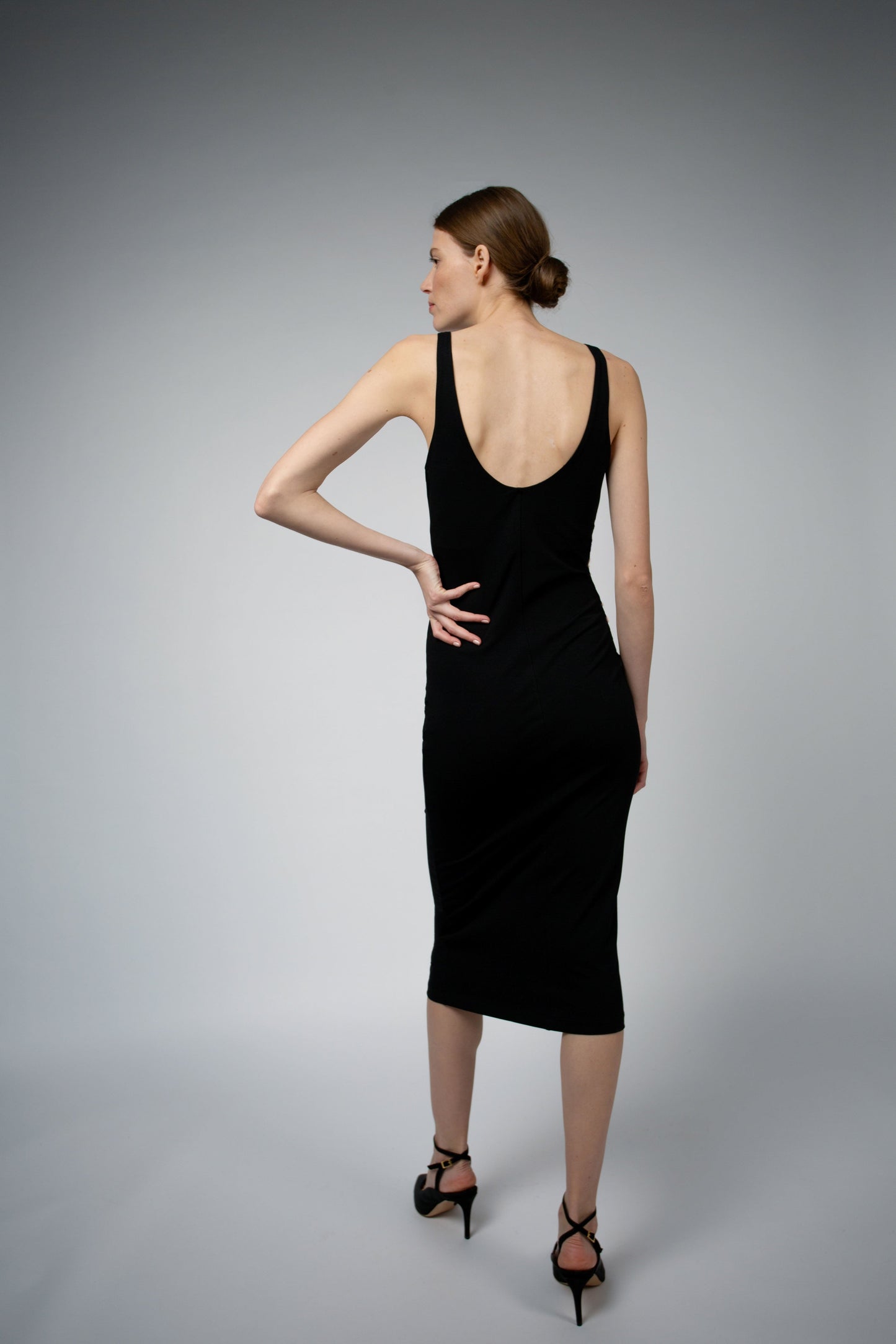 Orgaic cotton tank dress in Black 3 / Black