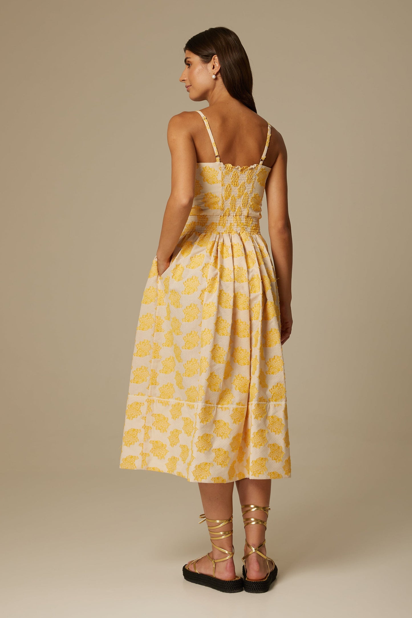 
                  
                    MIRIA STRAPPY COTTON DRESS IN YELLOW FLORAL
                  
                